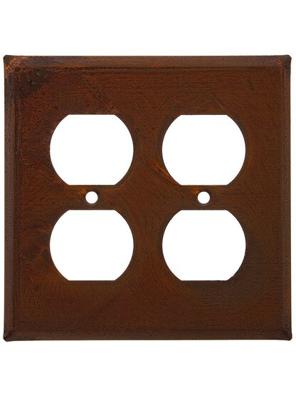 Country Tin Double Duplex Cover in Rustic Tin.